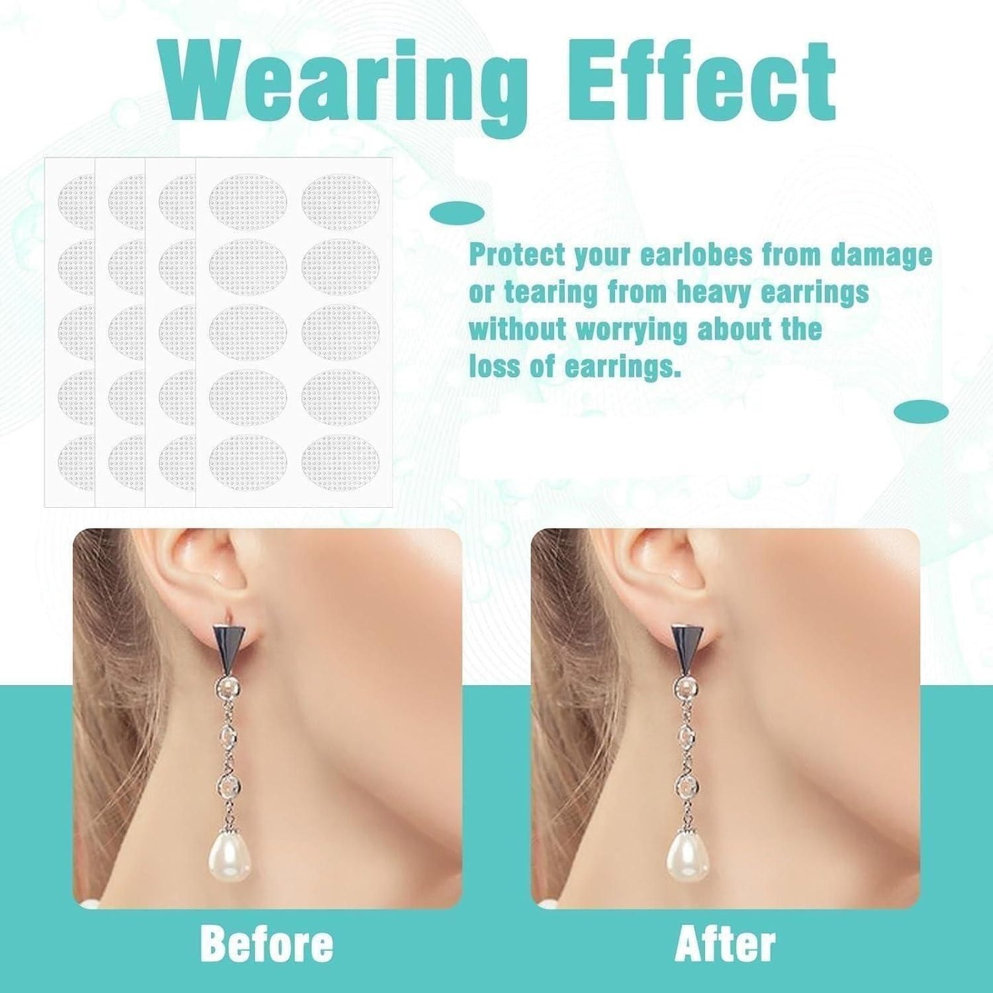 Premium Earlobe Support Patches (100 PCS) - Instant Lift & Protection for Heavy Earrings