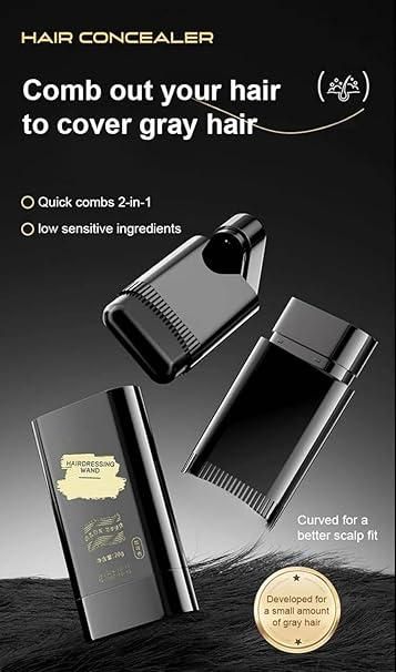 Instant Hair Color Stick With Built-In Comb Waterproof And Sweat-Proof (Nature Black)
