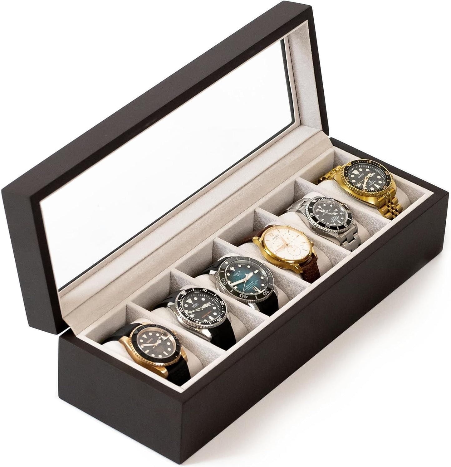 Luxury 6-Slot Watch Organizer Box for Men & Women