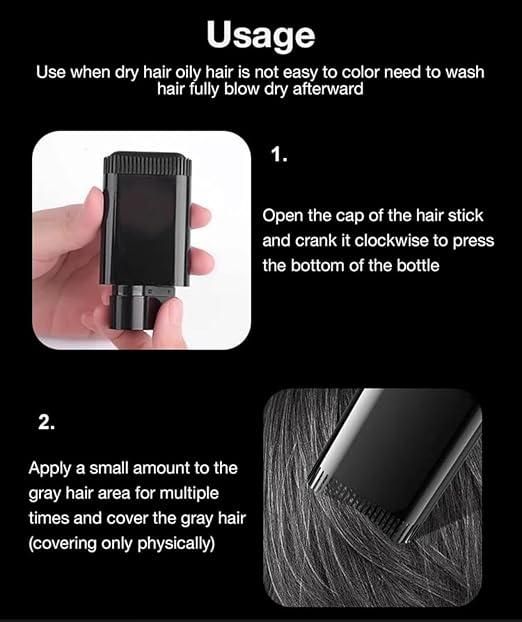 Instant Hair Color Stick With Built-In Comb Waterproof And Sweat-Proof (Nature Black)
