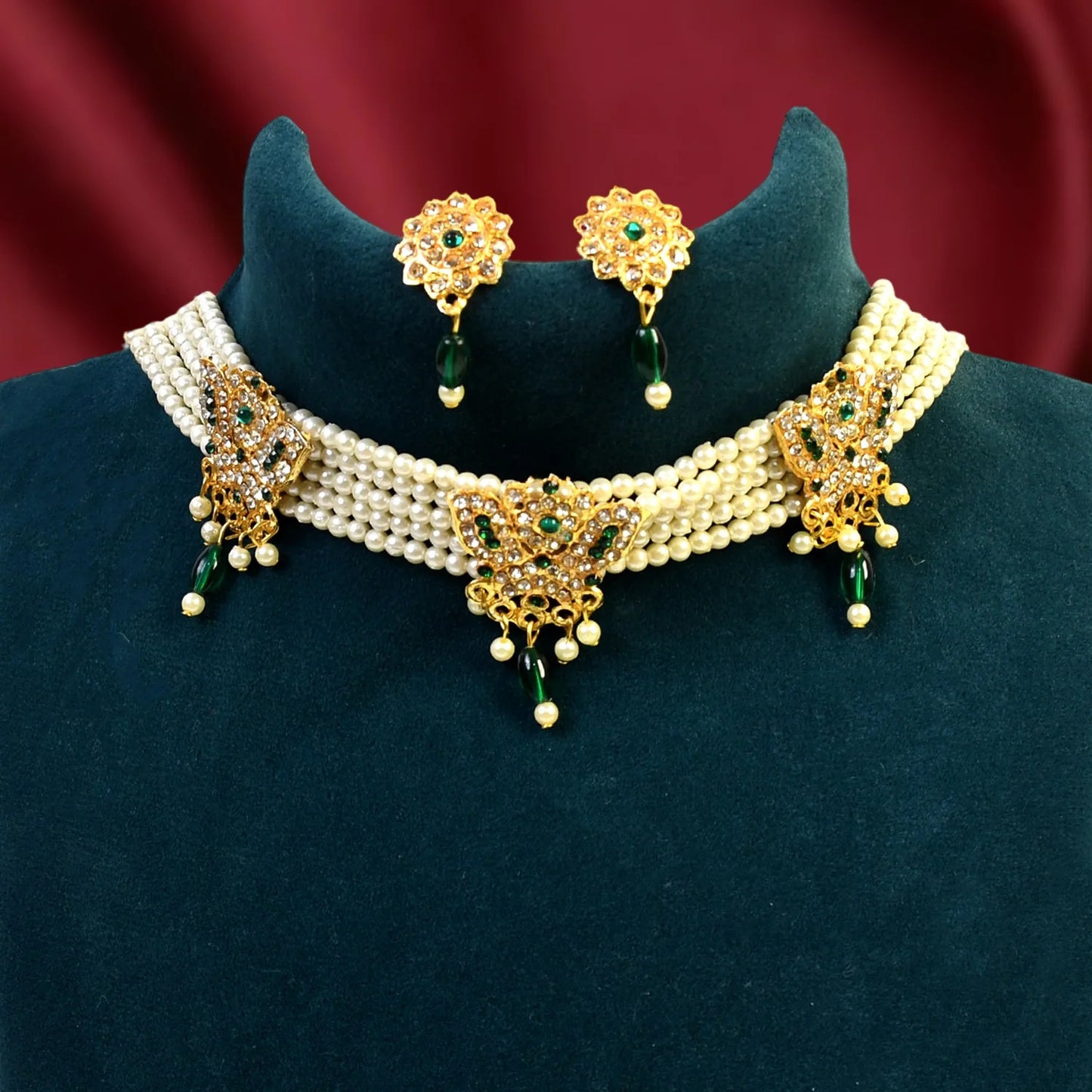 Chik Moti Necklace Set | Lightweight, Stylish