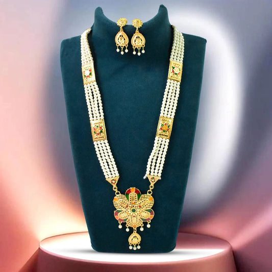 Radiant Moti Pearl Necklace Set - A Touch of Sophistication | Lightweight, Stylish