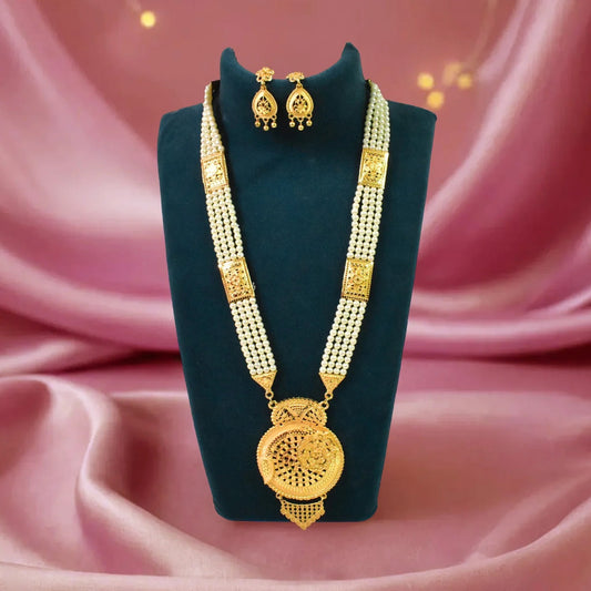 Moti Pearl Necklace Set - Radiance and Style Combined | Lightweight, Stylish