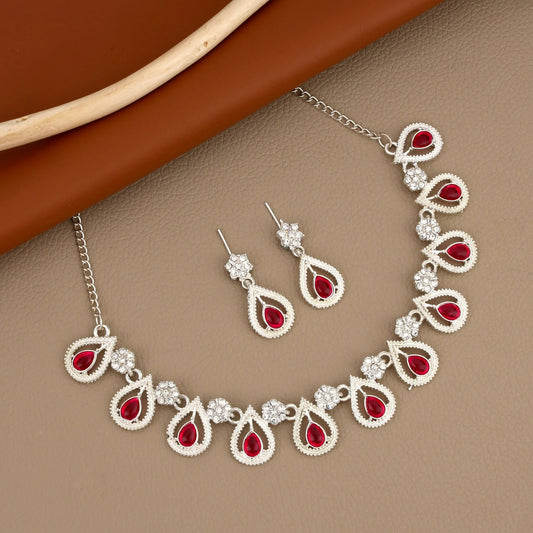 Rustic Oxidized Silver Emerald Scallop Choker Set | Lightweight, Stylish