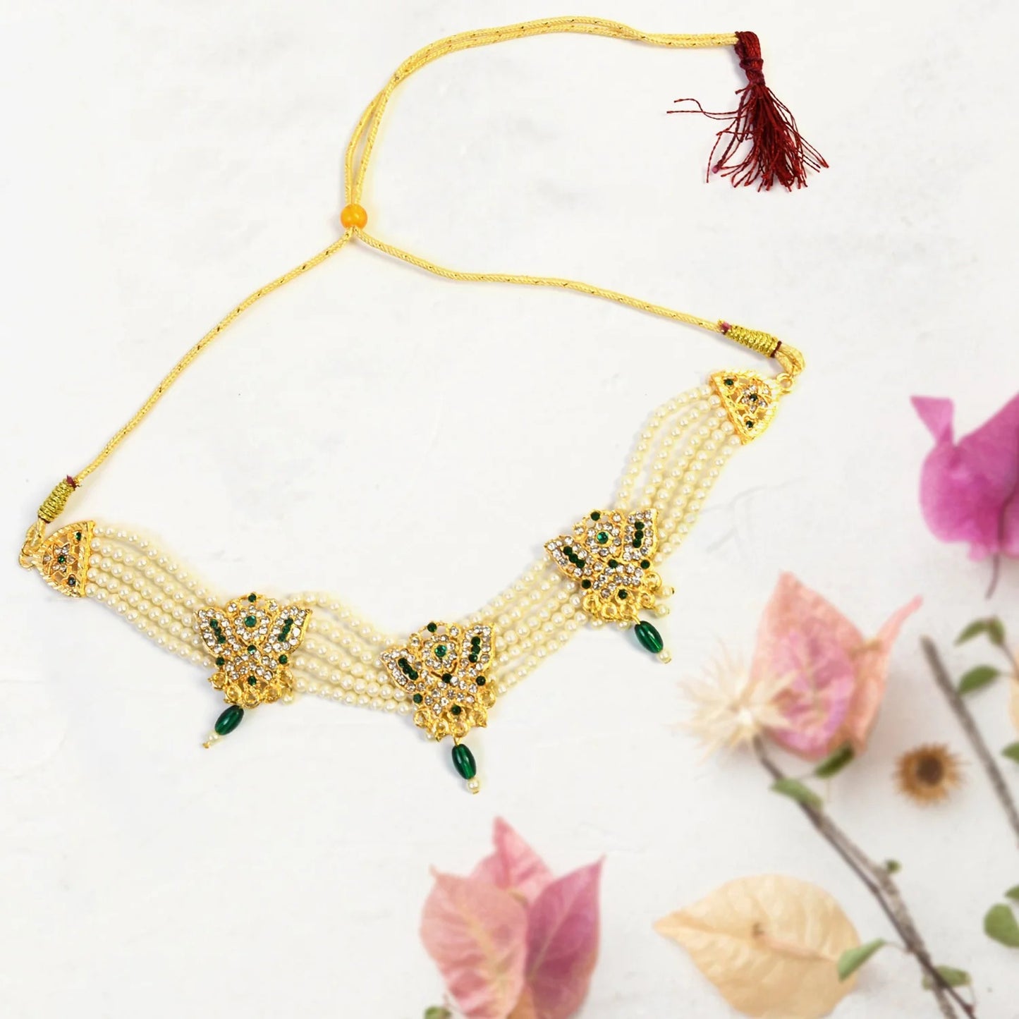 Chik Moti Necklace Set | Lightweight, Stylish