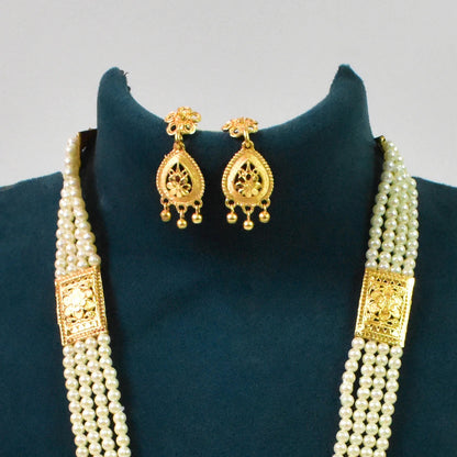 Moti Pearl Necklace Set - Radiance and Style Combined | Lightweight, Stylish