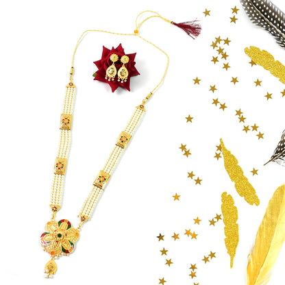 Radiant Moti Pearl Necklace Set - A Touch of Sophistication | Lightweight, Stylish