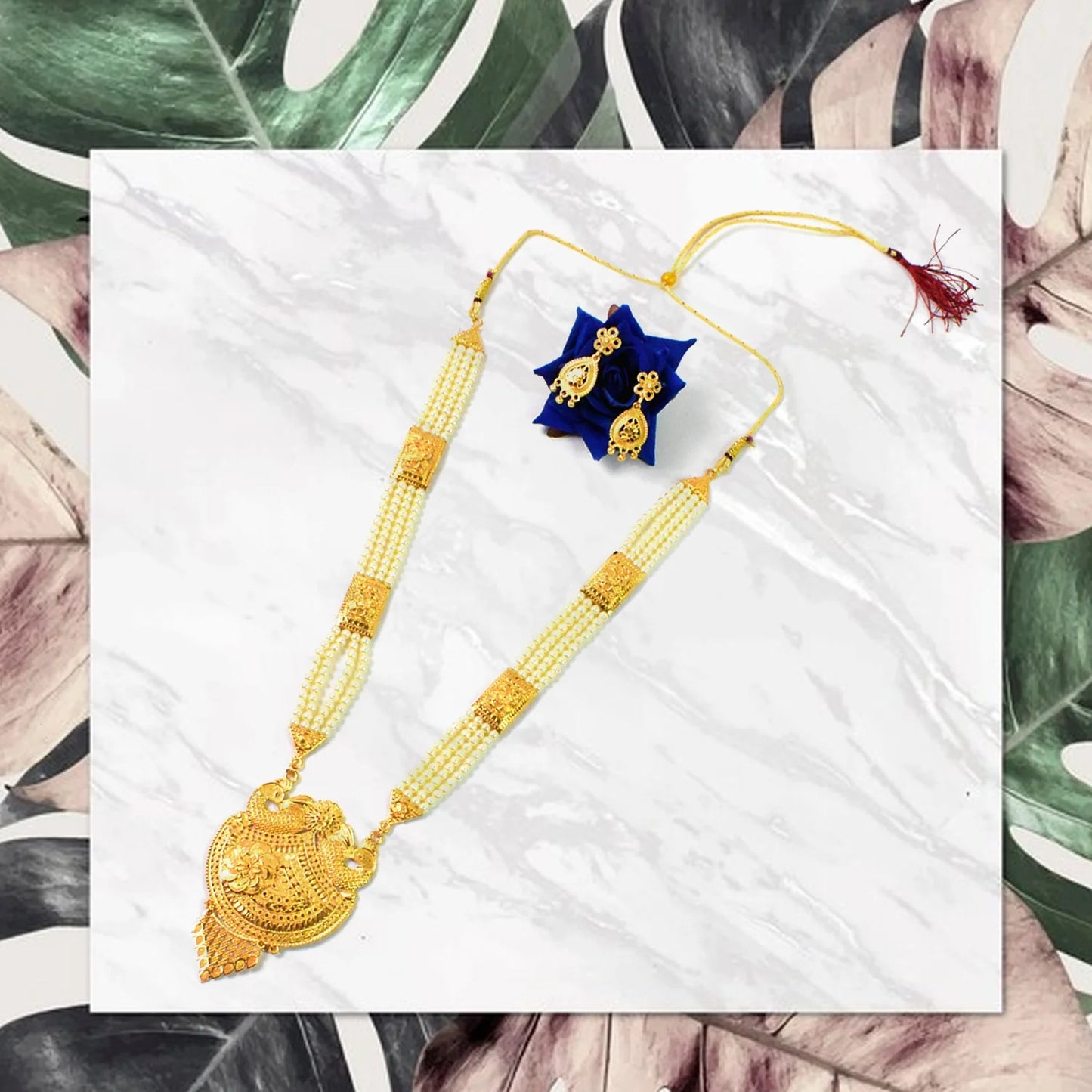 Moti Necklace Set - The Perfect Pearl Ensemble | Lightweight, Stylish