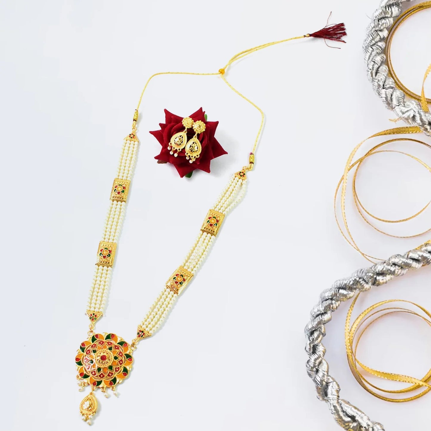 Classic Moti Necklace Set - Luxurious Pearl Elegance | Lightweight, Stylish