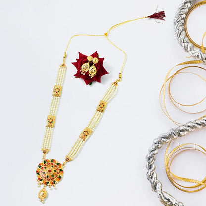 Classic Moti Necklace Set - Luxurious Pearl Elegance | Lightweight, Stylish