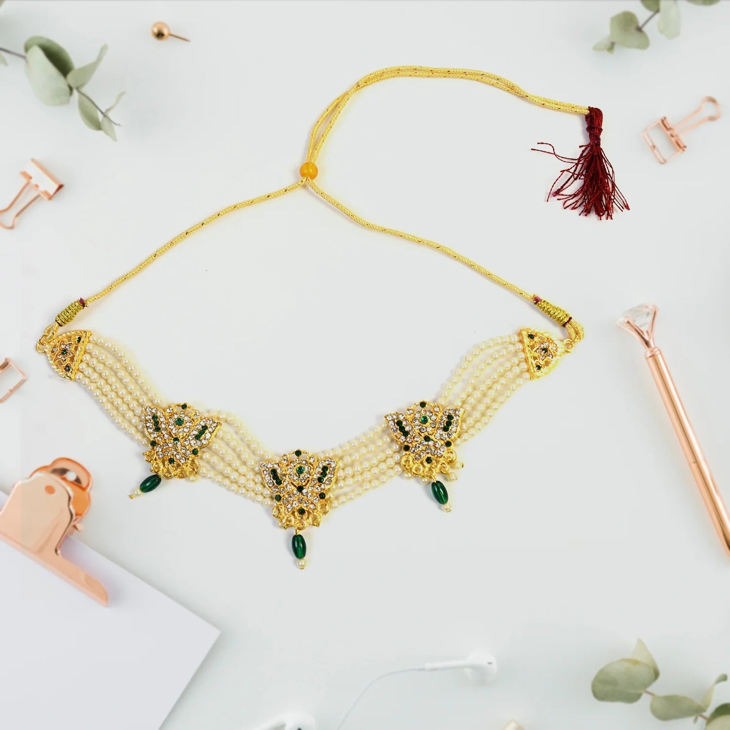 Chik Moti Necklace Set | Lightweight, Stylish