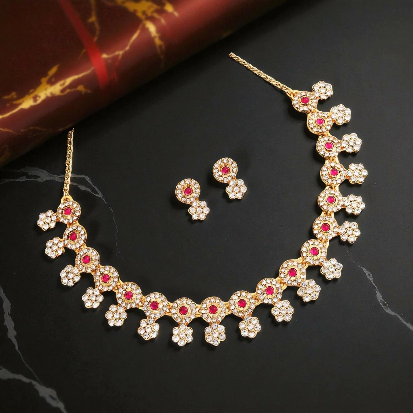 Traditional Kundan & Pearl Peacock Choker Necklace Set | Lightweight, Stylish