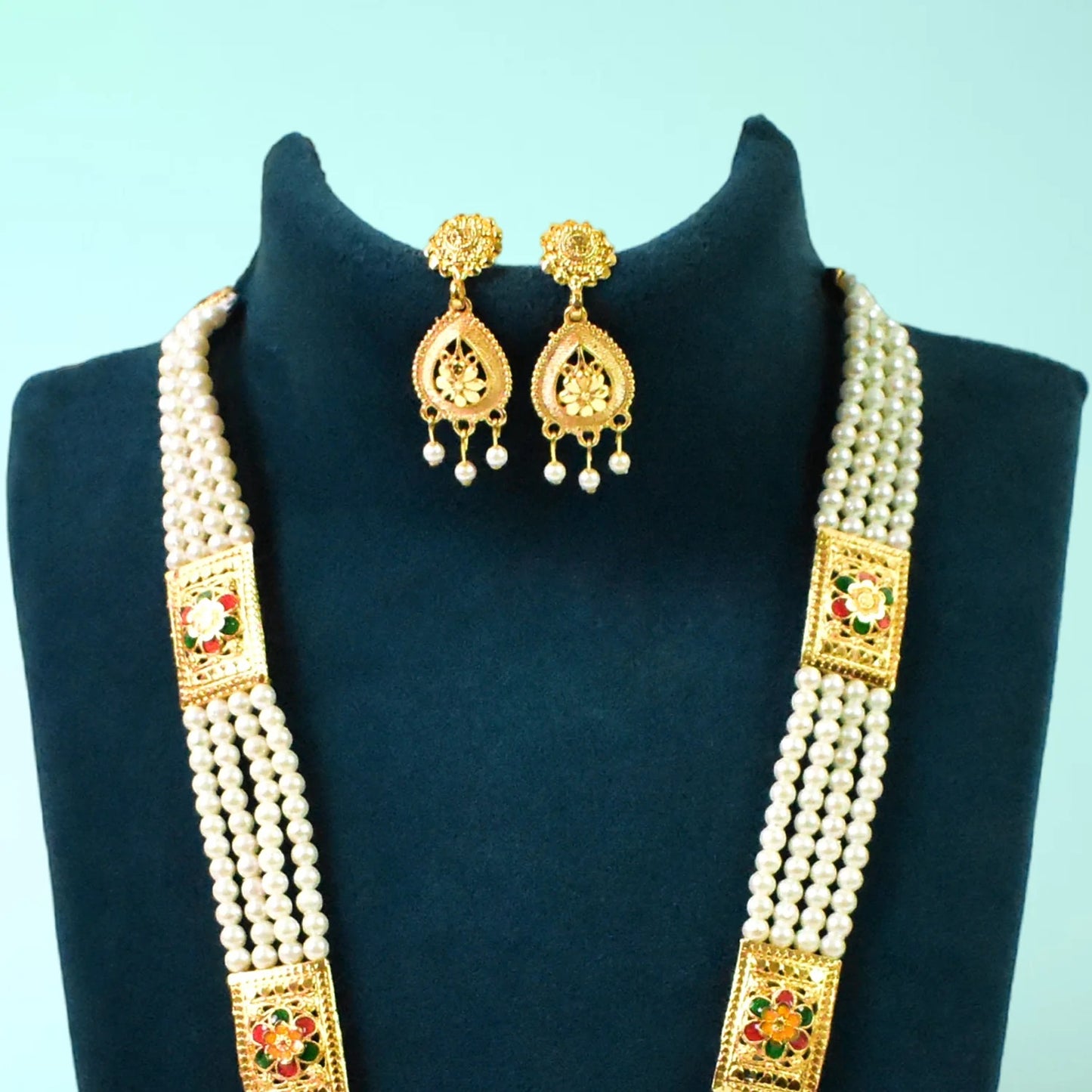 Radiant Moti Pearl Necklace Set - A Touch of Sophistication | Lightweight, Stylish