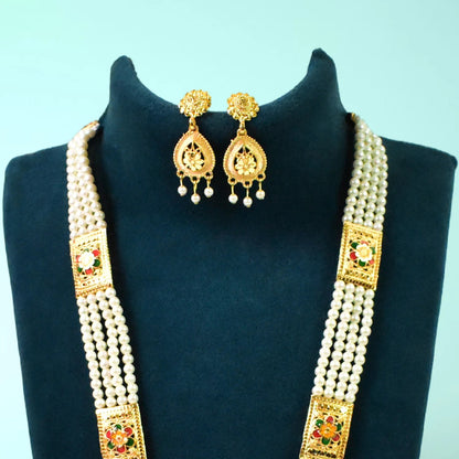 Radiant Moti Pearl Necklace Set - A Touch of Sophistication | Lightweight, Stylish