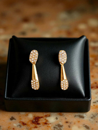 Modern Gold-Toned American Diamond Tassel Necklace Set | Lightweight, Stylish