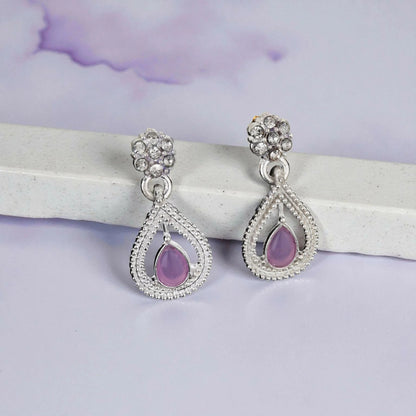 Handmade Rustic Oxidized Silver Purple & Emerald Choker Set