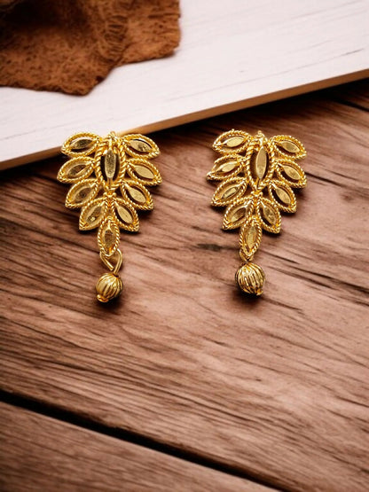 Designer Gold-Plated Filigree Necklace & Earrings Set | Lightweight, Stylish