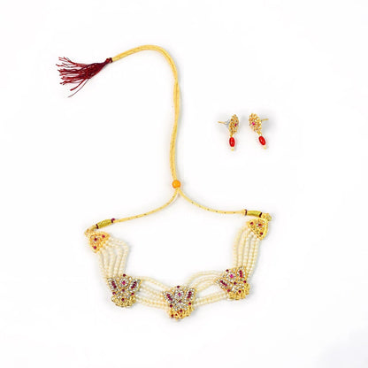 Green Chik Moti Necklace Set | Lightweight, Stylish