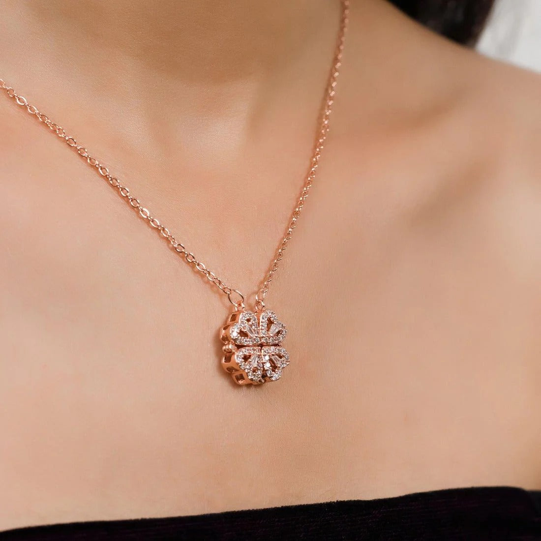 Rose Gold Plated Heart Pendant Set | Lightweight, Stylish